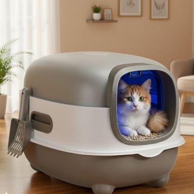 Bac à litière chat | Anti - odeurs - Château Miaou