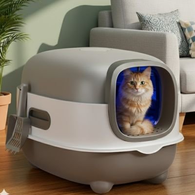 Bac à litière chat | Anti - odeurs - Château Miaou