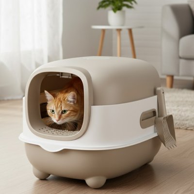 Bac à litière chat | Anti - odeurs - Château Miaou