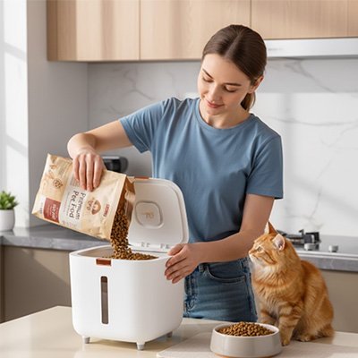 Boite à croquettes pour Chat | Fraîcheur Hermétique - Château Miaou