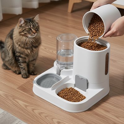 Distributeur de croquettes pour Chat | AutoFeed - Château Miaou