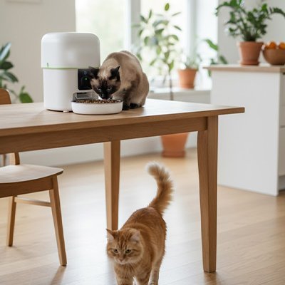 Distributeur de croquettes pour Chat | Automatique - Château Miaou